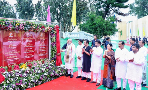 HM Amit Shah lays foundation stone for Taj Pushpabanta Palace hotel in Agartala.